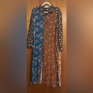 NATURAL LIFE Multicolor Floral Long Sleeve Dress